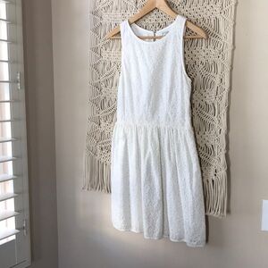 Joie Soleil White Boho Eyelet Lace Sleeveless Mini Dress | Size XS